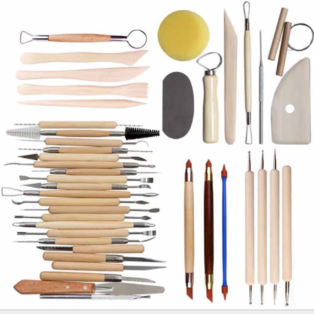 Arts Crafts Clay Sculpting Tools Pottery Carving Tool kit Pottery & Ceramics Ceramics Wooden Handle Modeling Clay Tools