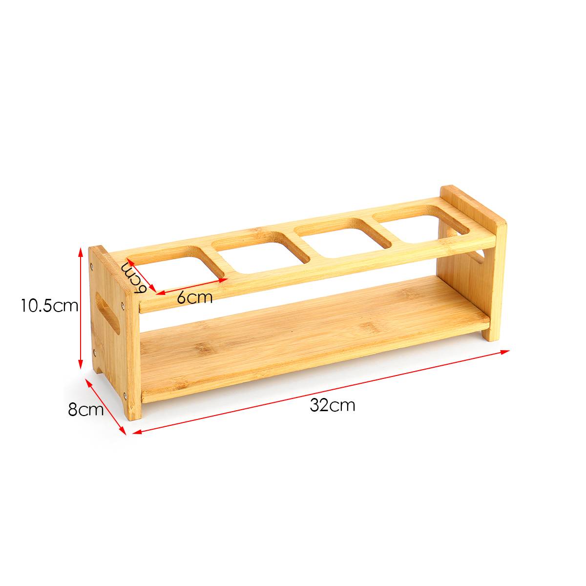 4 Holes Glass Oil Bottle RackDisplay Rack Wood Storage Box Wooden Stand Rack Organizer for Home Decoration
