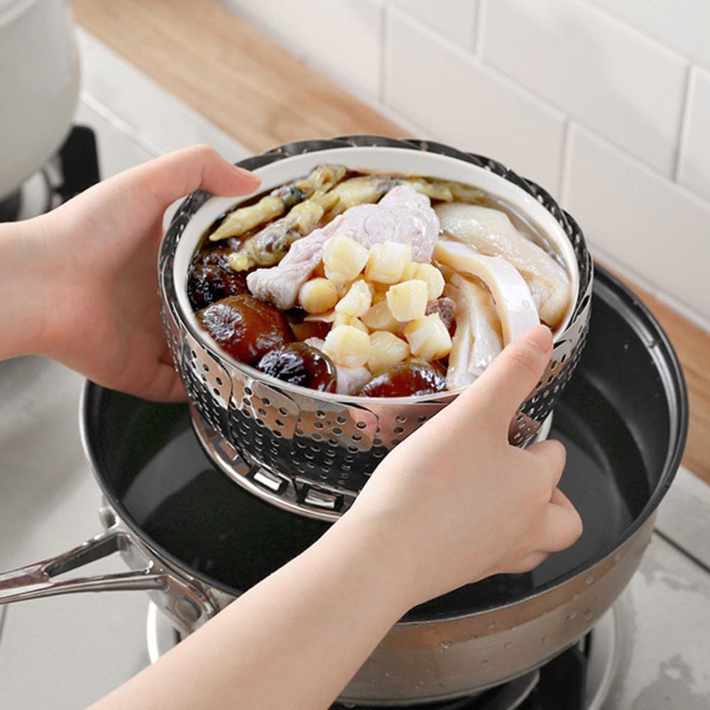Foldable Stainless Steel Steamer Vegetable Kitchen Cooking Utensils Mesh Basket Fruit Rack Tools Steamer Cookware Food Kitc I4L1