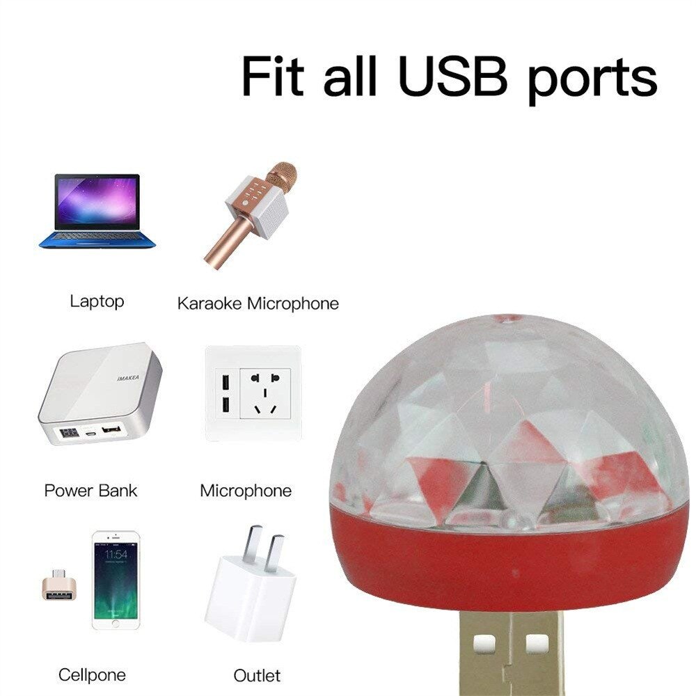 Lumière USB Gadget USB Mini LED rvb Disco scène lumière fête Club DJ KTV noël magique téléphone boule lampe Gadgets Inteligentes éclairage