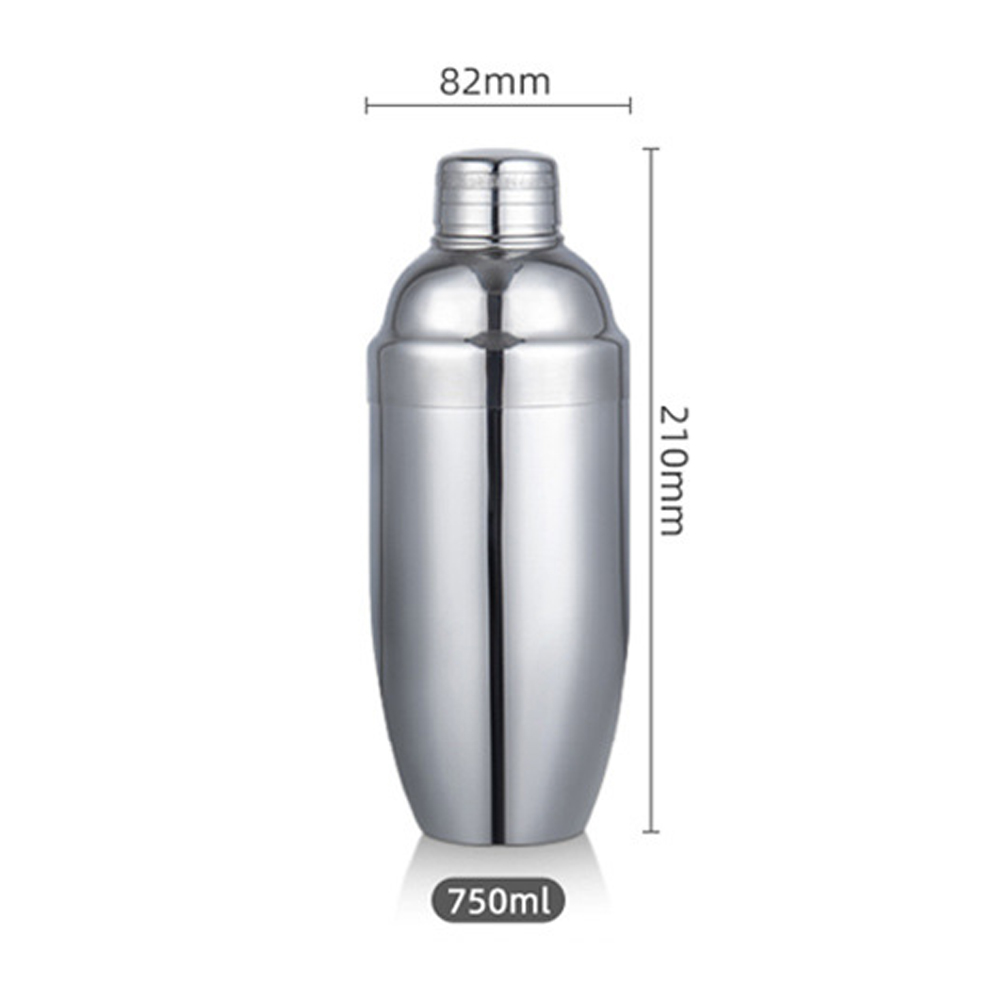 Mixer Drink Bartender Browser Kit Bars Set Tools Stainless Steel Cocktail Shaker with Wooden Rack Stand Home Party Accessories: 750ML