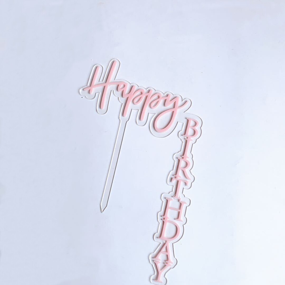 1pcs Happy Birthday Cake Topper Rose Gold Acrylic Vertical Gold Cake Topper For Birthday Party Cake Decorations: K