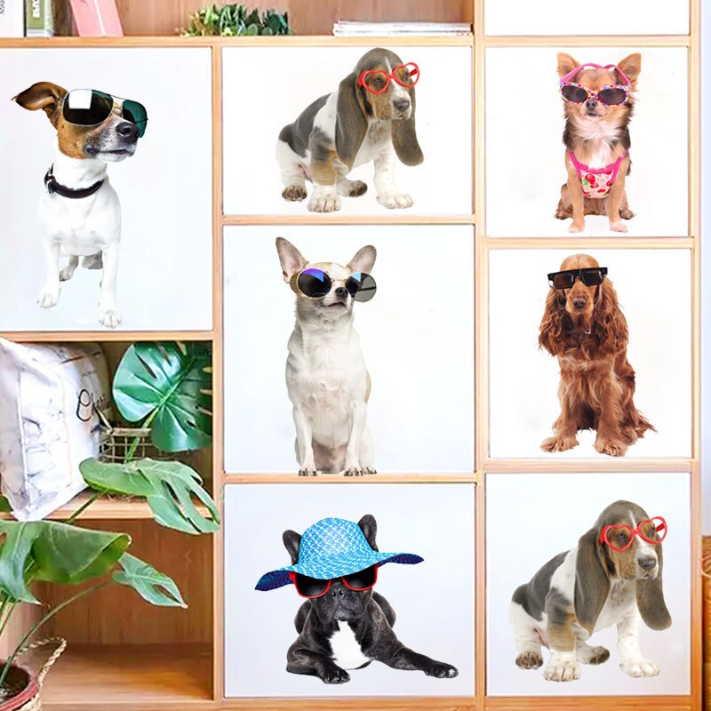 Cartoon Dog Wall Sticker 3D Cute Puppy Wall Stickers For Kids Rooms Nursery Wall Decor Removeable House Decoration Room Decal