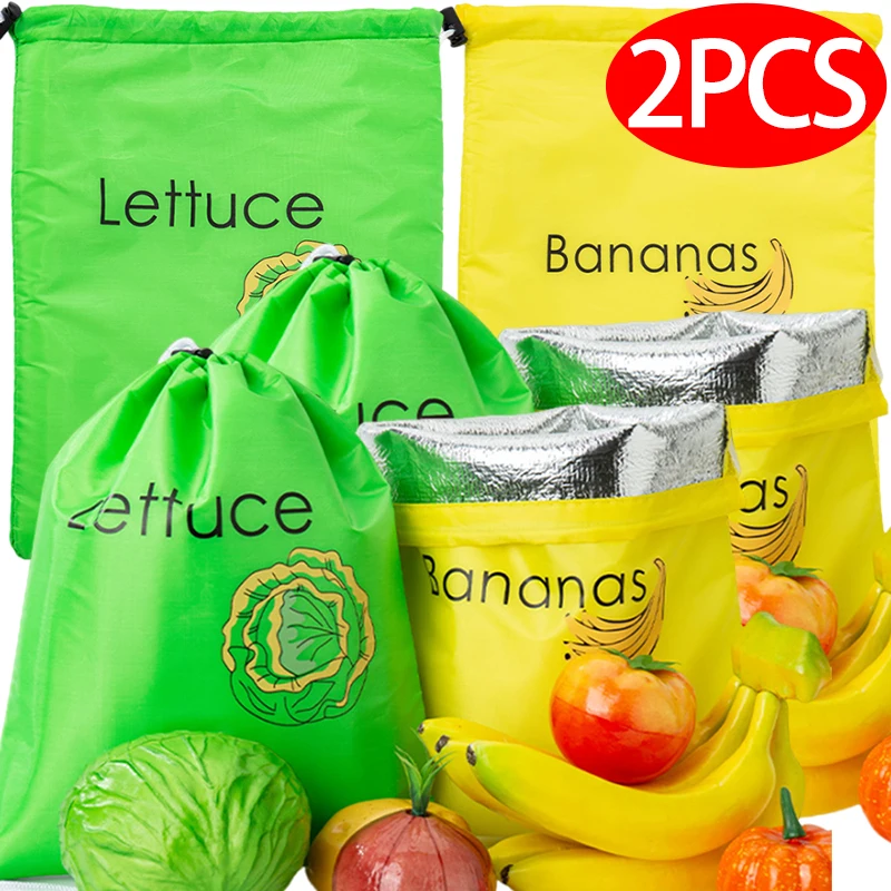 1/2pcs Banana Bundle Pocket Reusable Food Preservation Bag Vegetable Fruit Storage Bag Insulated And Shock-proof Shopping Pocket