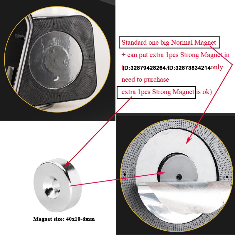 Imán de neodimio redondo superfuerte para luz de búsqueda Led, orificio de 30x10mm o 40x10mm, 6mm, N35, 1 ud.