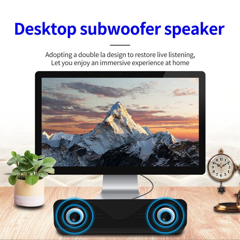 Enceinte USB 120W Wadakada – Prise 3,5 Mm, Son Clair, Compacte Pour PC, Portable, Moniteur