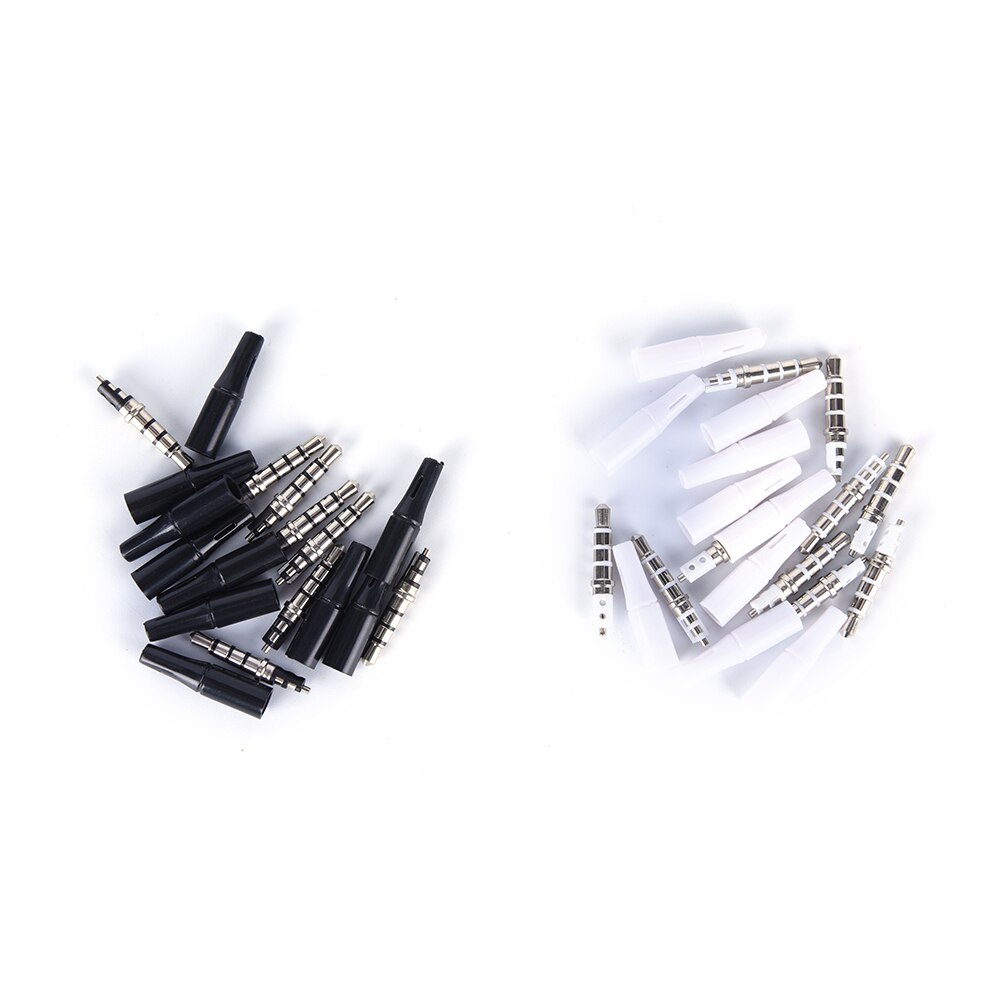 10 Pcs Wit En Zwart 3.5 Mm Stereo Headset Plug 4 Pole 3 Pole 3.5 Audio Plug Jack Adapter Connector Uitlaat 2.5 Mm