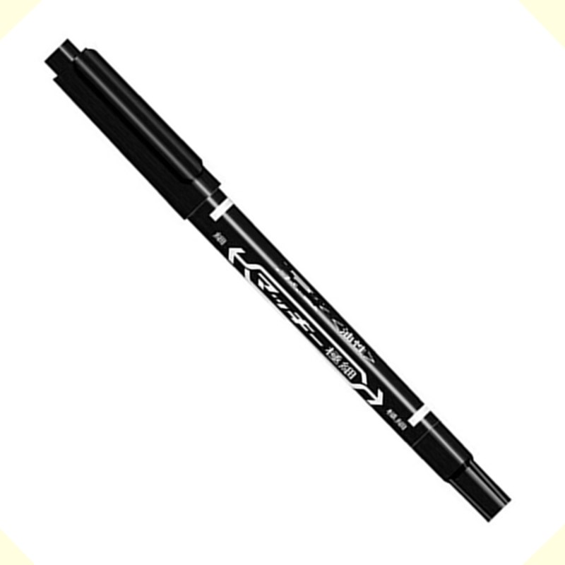 Zwart Rood Dual Tip Marker Fineliner Kunstenaar Comic Tekening Schilderen Pen Mark CD Glas Hout School Kantoorbenodigdheden Briefpapier MP20: Black