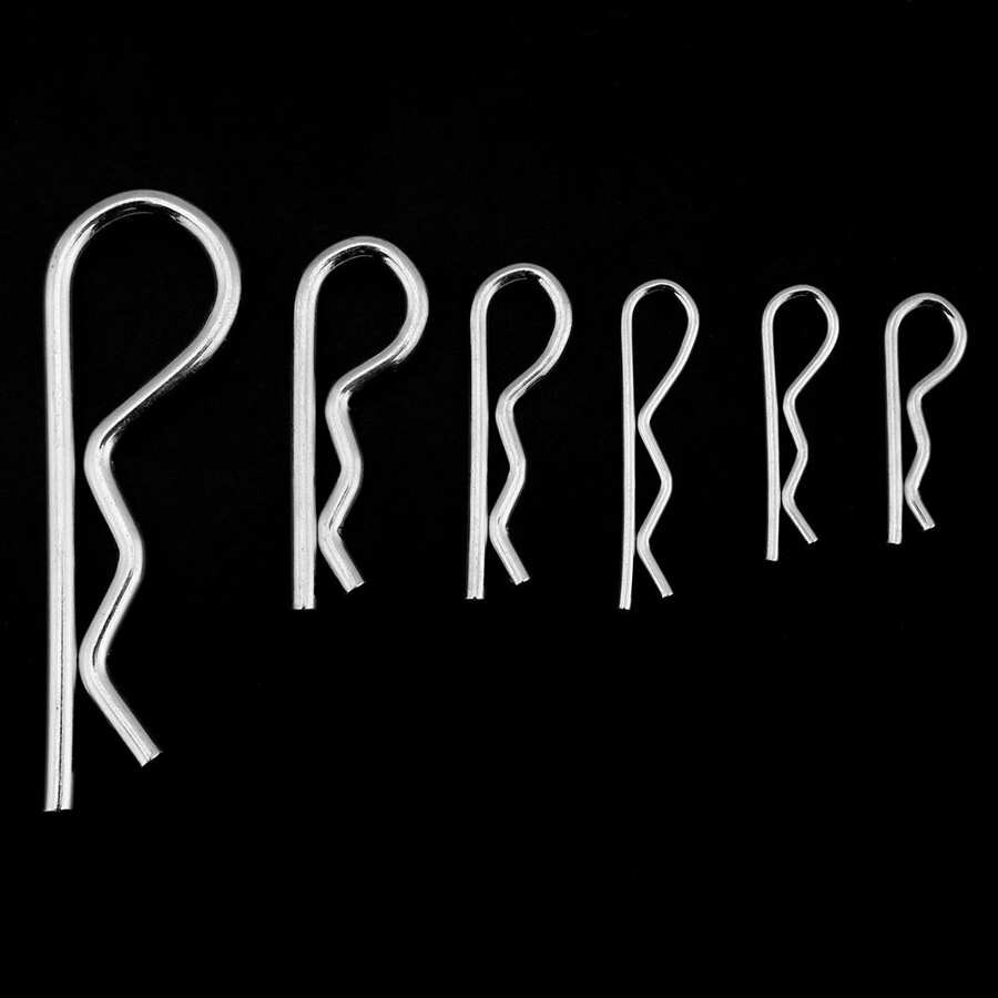 150pcs R Cotter Pin Tractor Pin Clip Assortment Fastener Set 6 Sizes & Box inm