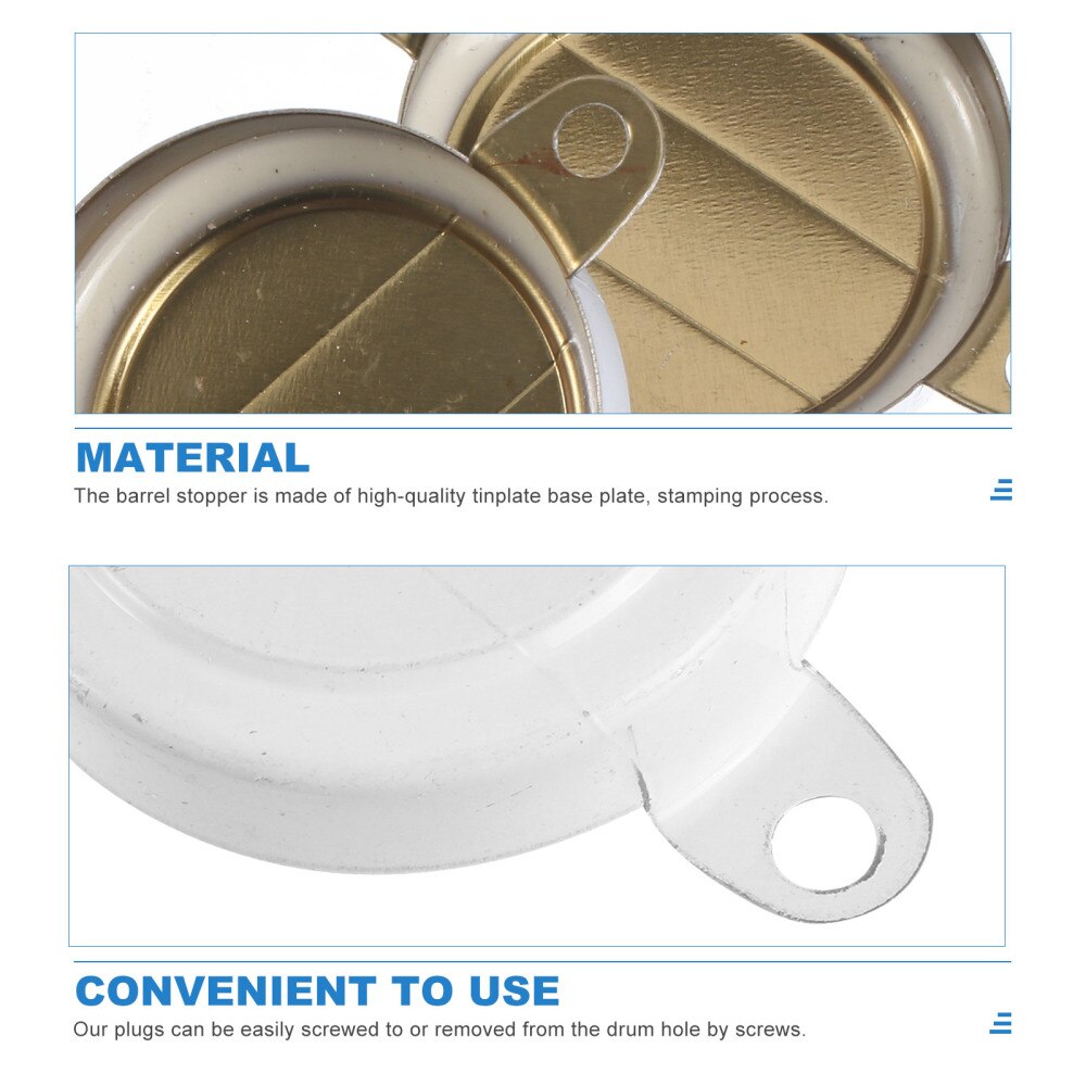 80Pcs Seal Caps Iron Barrel Covers Waterproof Barrel Sealing Lids White
