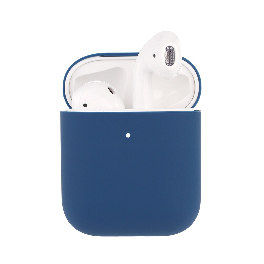 Casos de silicone macio para apple airpods 1/2 caso protetor bluetooth sem fio fone de ouvido capa para apple ar pods caixa de carregamento sacos: Midnight blue