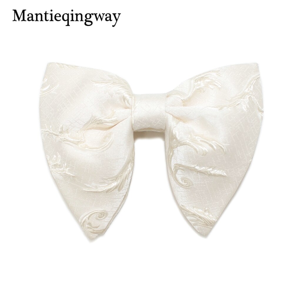 Mantieqingway, pajaritas grandes a la para mujer, hombre, novio, pajarita para boda, pajarita de poliéster, corbatas negras ajustadas para cuello