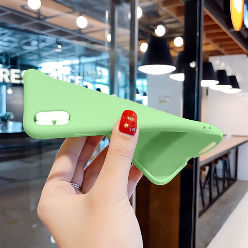 Voor Oppo A91 Case Pure Kleur Siliconen Case Macaron Kleuren Candy Tint Soft Tpu Eenvoudige Zwarte Behuizing Telefoon Back Cover