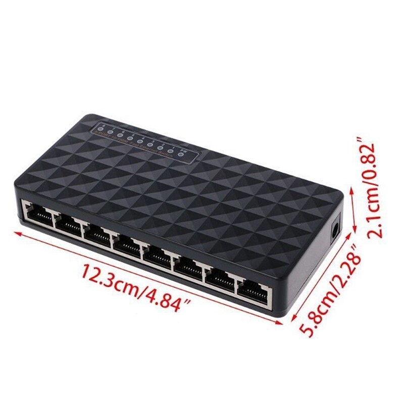 8-Port 10/100Mbps Ethernet Network Switch HUB Desktop Fast LAN Switcher Adapter