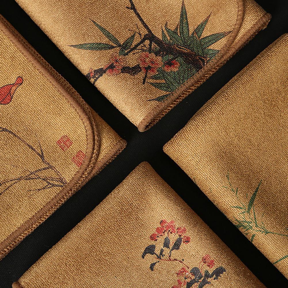 Chinese Style Tea Towel Absorbent Dish Rag Thickened Dishcloth Table Tea Cloth Household Dish Cleaning Wipe салфетки на стол