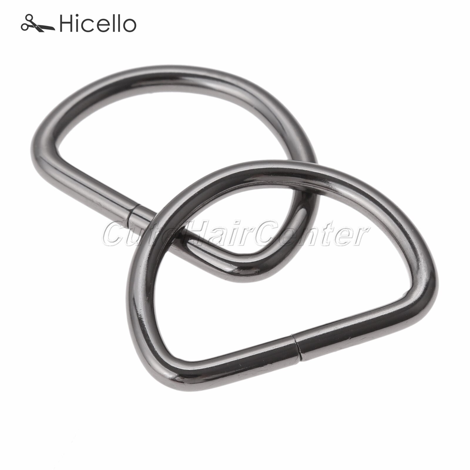 10pcs D Ring Metal Buckle Dee Clasp 20mm 25mm 38mm Gold Silver Black Bronze DIY Belt Strap Chain Luggage Leather Bag Hicello: Gun Black 38mm