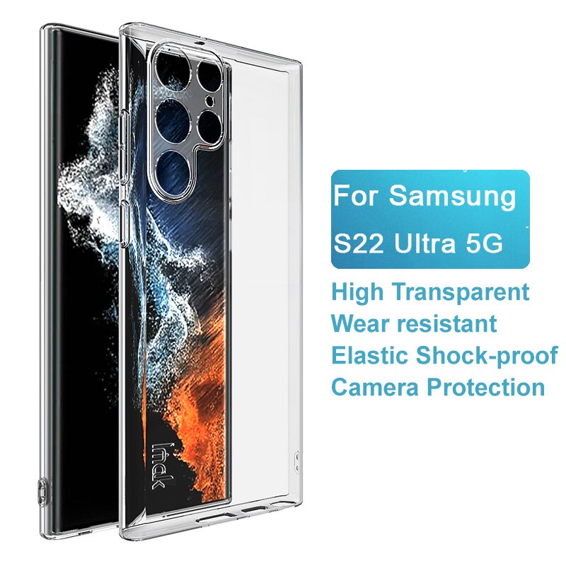 Imak Silicone morbido trasparente per Samsung Galaxy S22 S22 + 5G Cover posteriore per Samsung S22 Ultra 5G TPU borsa per telefono sottile: for Samsung S22 Ultr