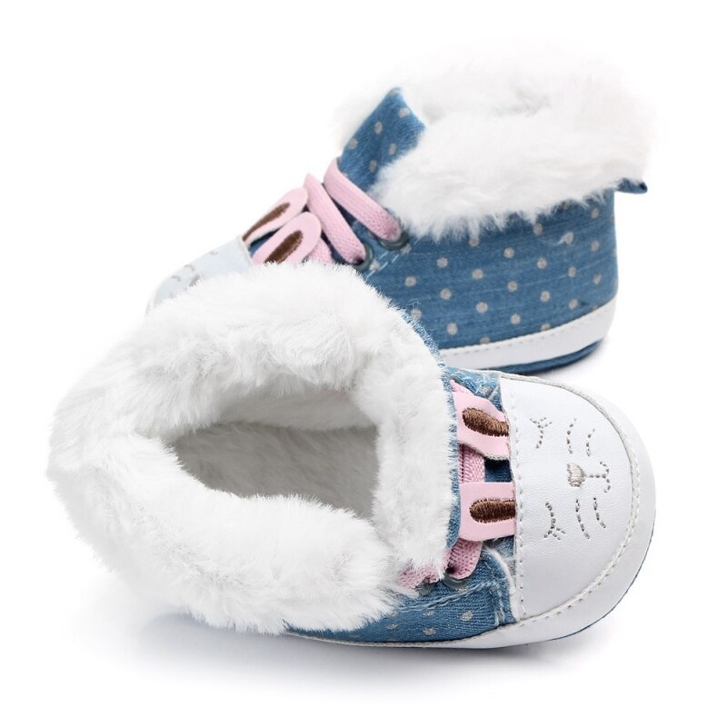 Baby Meisjes Laarzen Winter Pasgeboren Schoenen Warm Dot Print Baby Snowboots Plus Fluwelen Baby Schoenen