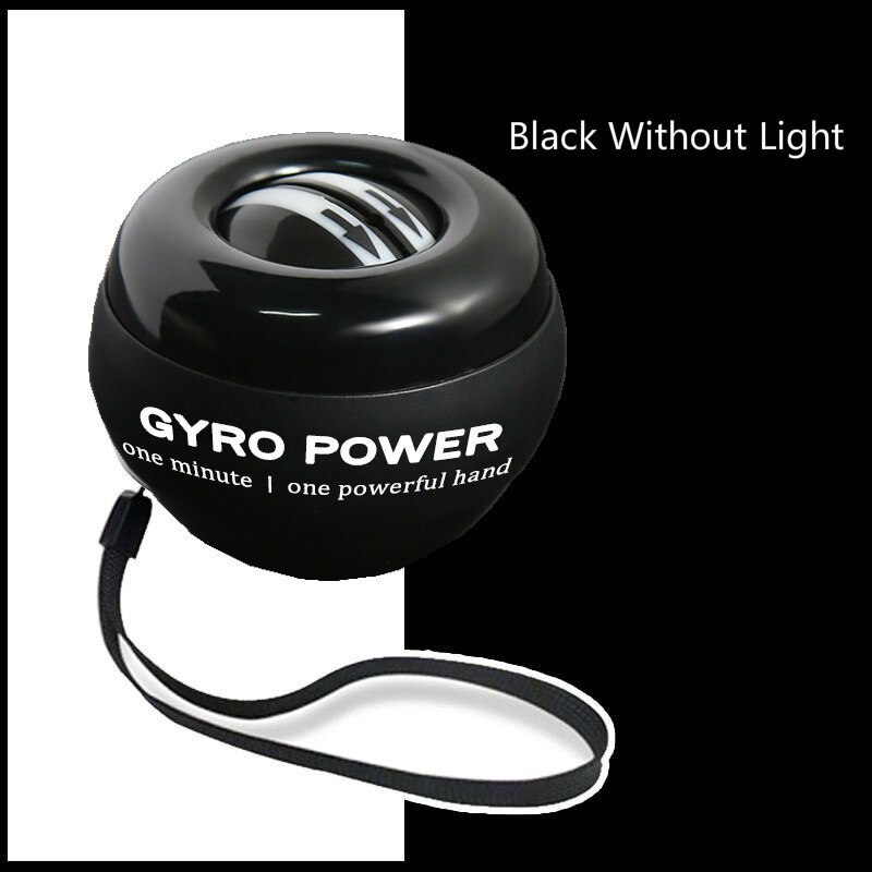 Bola para fortalecimento muscular elétrica de pulso, equipamento de treinamento para exercícios com luz de led, para auto-partida: Black without light