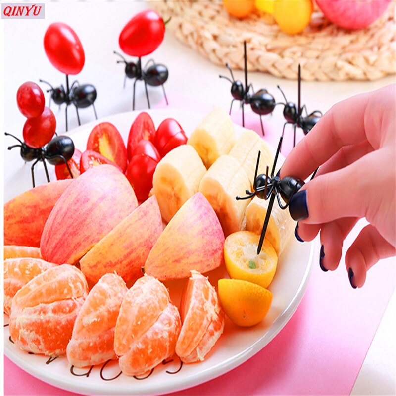 12 stks Leuke Mini Ant Kids Dessert Vorken Fruit Vork Ecologische Plastic Decoratie Keuken Bar Dessert Vorken 7Z