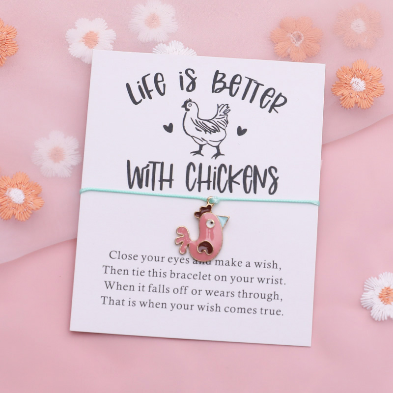 Kip Wish Armband Grappige Kip String Animal Vriendschap Armband Kip Sieraden Vrouwen Mannen Beste Vriend Interessante