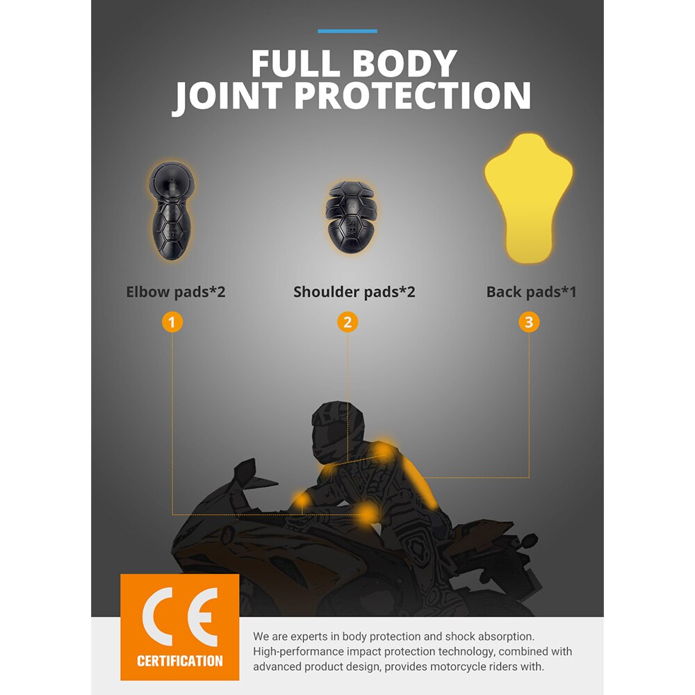 DUHAN Motorcycle Protective Gear Motocross CE Protector Elbow Pad Shoulder Pad Motorbike Body Armor Motorcycle Biker Equipment