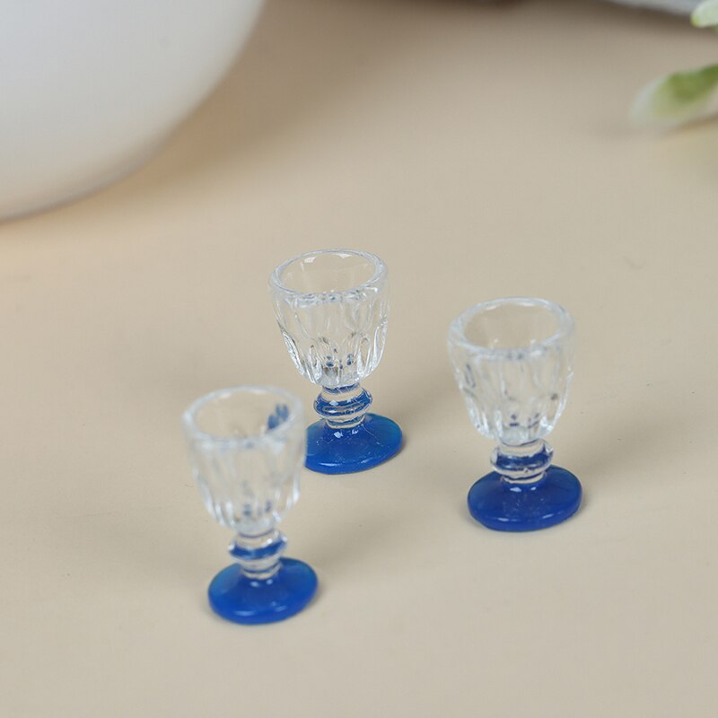 Mini Wine Beer Cup Dollhouse Craft Home Decoration Glass Model 1:12 Scale 4Pcs DIY Parts Plastic Transparent Goblet Miniature