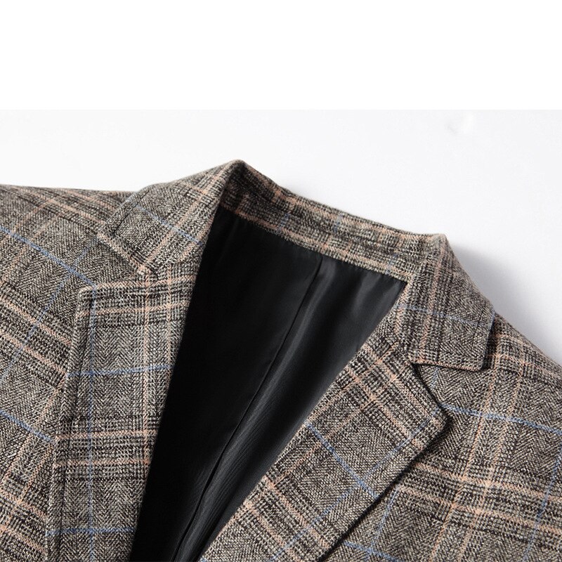 Veste de costume pour homme, Blazer fin, style anglais, à carreaux, style Business décontracté, pour mariage, BSX103