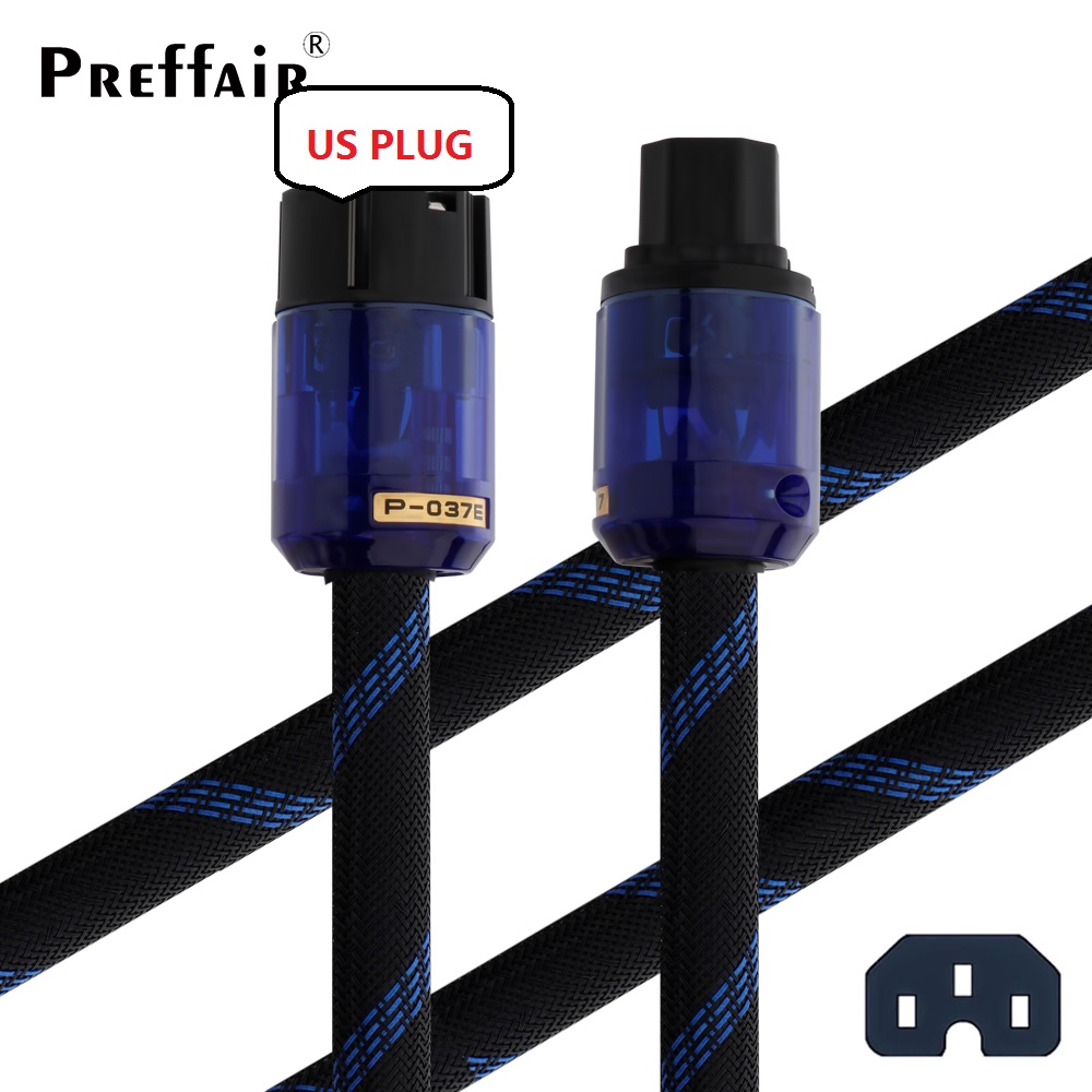 C7 HiFi Power Cable, Figure 8 Audiophile Power Cord, EU US AC Mains Cord with Pure Copper Conductor and Power Plug