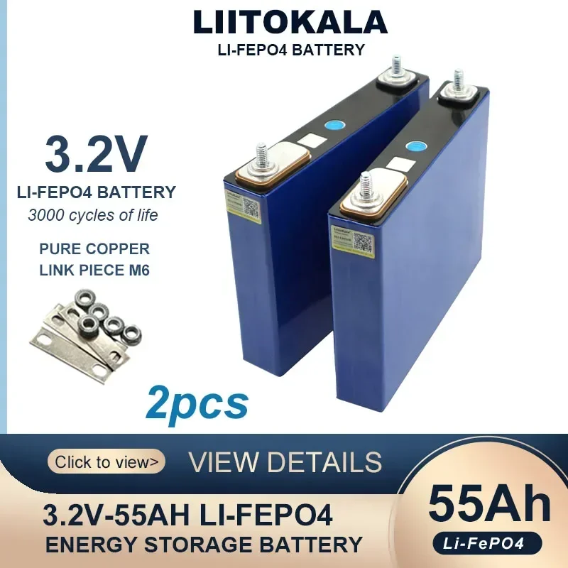 LiitoKala 3.2V 105ah 32ah LiFePO4 batterij Lithium-ijzerfosfa DIY 12V 24V Motorfiets Elektrische Auto Omvormer boot Batterijen: Rood