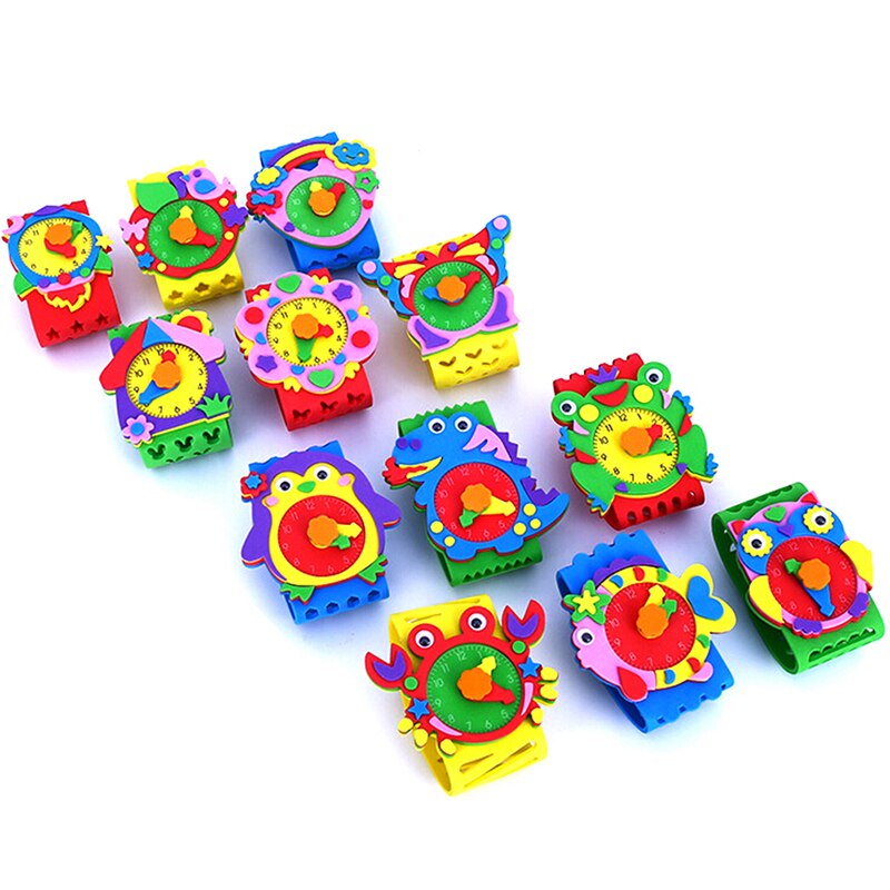 Montre en mousse EVA 3D, autocollant artisanal, fait à la main, horloge, apprentissage, jeux éducatifs pour enfants de la maternelle, jouet, DIY bricolage,: Default Title