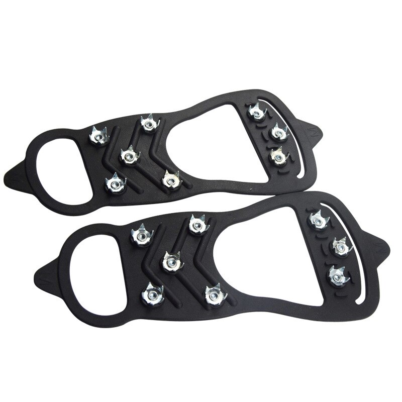 Climbing Ice Crampon 8 Studs Silica Gel Shoe Spikes Camping Walking Anti-skid Shoe Spikes Outdoor Equipment Snow Crampons