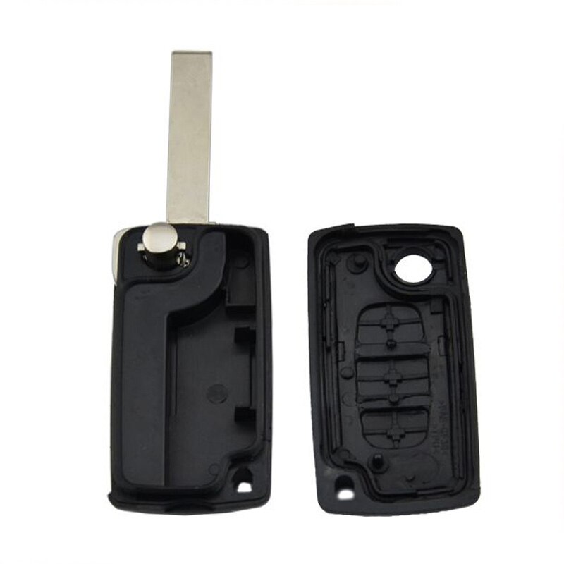 PREISEI 3 przycisk CE0523 etui z klapką obudowa pilota z klucz samochodowym kieszonka na zegarek dla Peugeot 307 407 klucz pokrywa zamienniki ostrze rowek