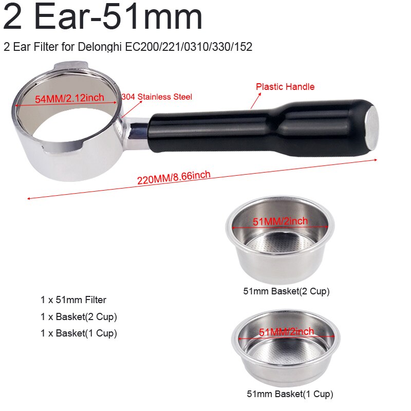 Ekspres do kawy uchwyt filtra uchwyt na kawę podstawa stojak dla 51/53/58mm filtr Barista akcesoria filtry do kawy dystrybutora sabotaż Mat: 2Ear 51mm Filter P2