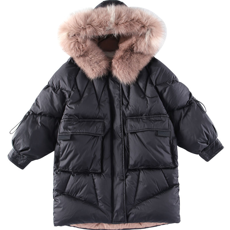 Winter Girl Cotton-Padded Jacket Thick Warm Baby Children Cotton Parkas Coat Fur Kid Teenager Outerwear W575