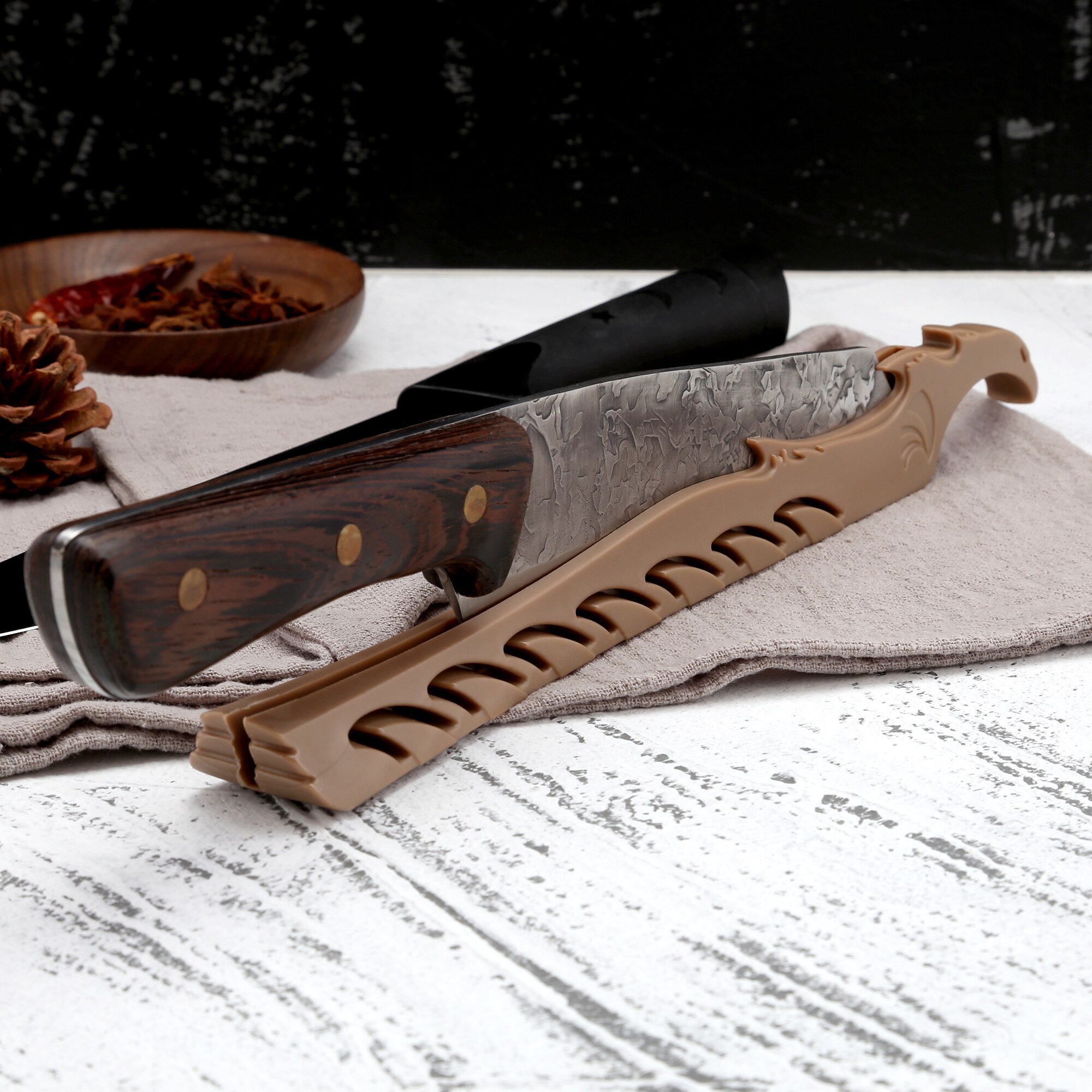 XYJ 3pcs Knife Holder 11.8 Inch Single Knife Storage Blade Protect Eagle Style Plastic Knife Standing Guard Sheath