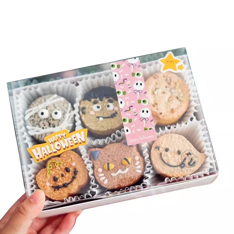1/1,5 cm Dicke Halloween Thema Jacquoise Schimmel Geist Kätzchen Kürbis aufbringen Französisch Macaron Sandwich Kuchen Nachtisch zurück geschirr Werkzeug