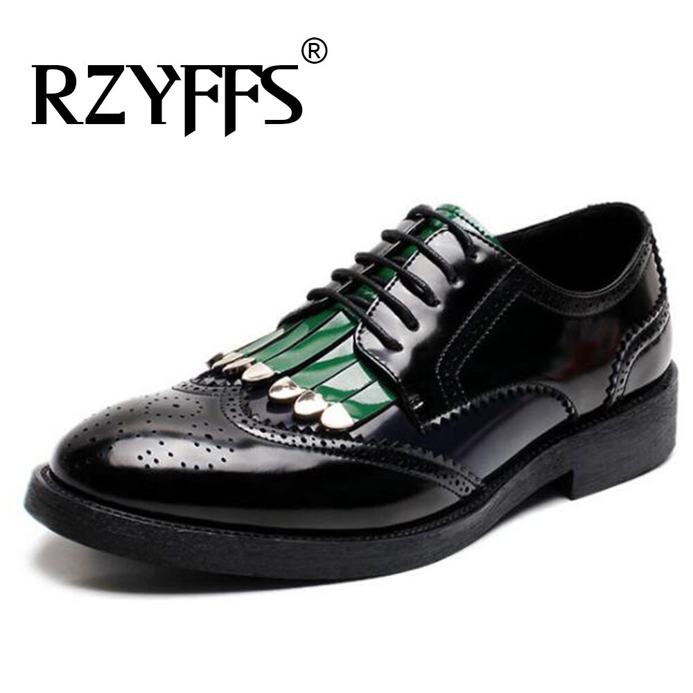 Mannen Formele Patchwork Schoen Pu Lederen Casual Man Brogue Dress Schoenen Bruiloft Schoenen A57-10