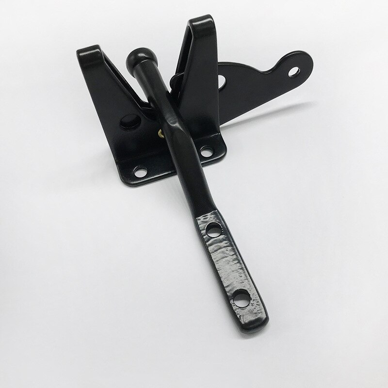 Self Locking Gate Latch Automatic Gravity Lever Fence Gate Lock for Wood Fence Gate Door Latches Steel Black