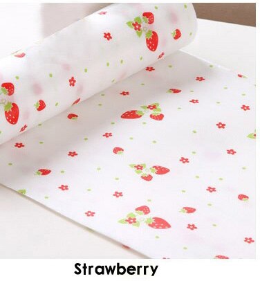 printed antibacterial ambry mat moistureproof cupboard drawer paster waterproof skidproof bureau chest pad garderobe sticker mat: Strawberry