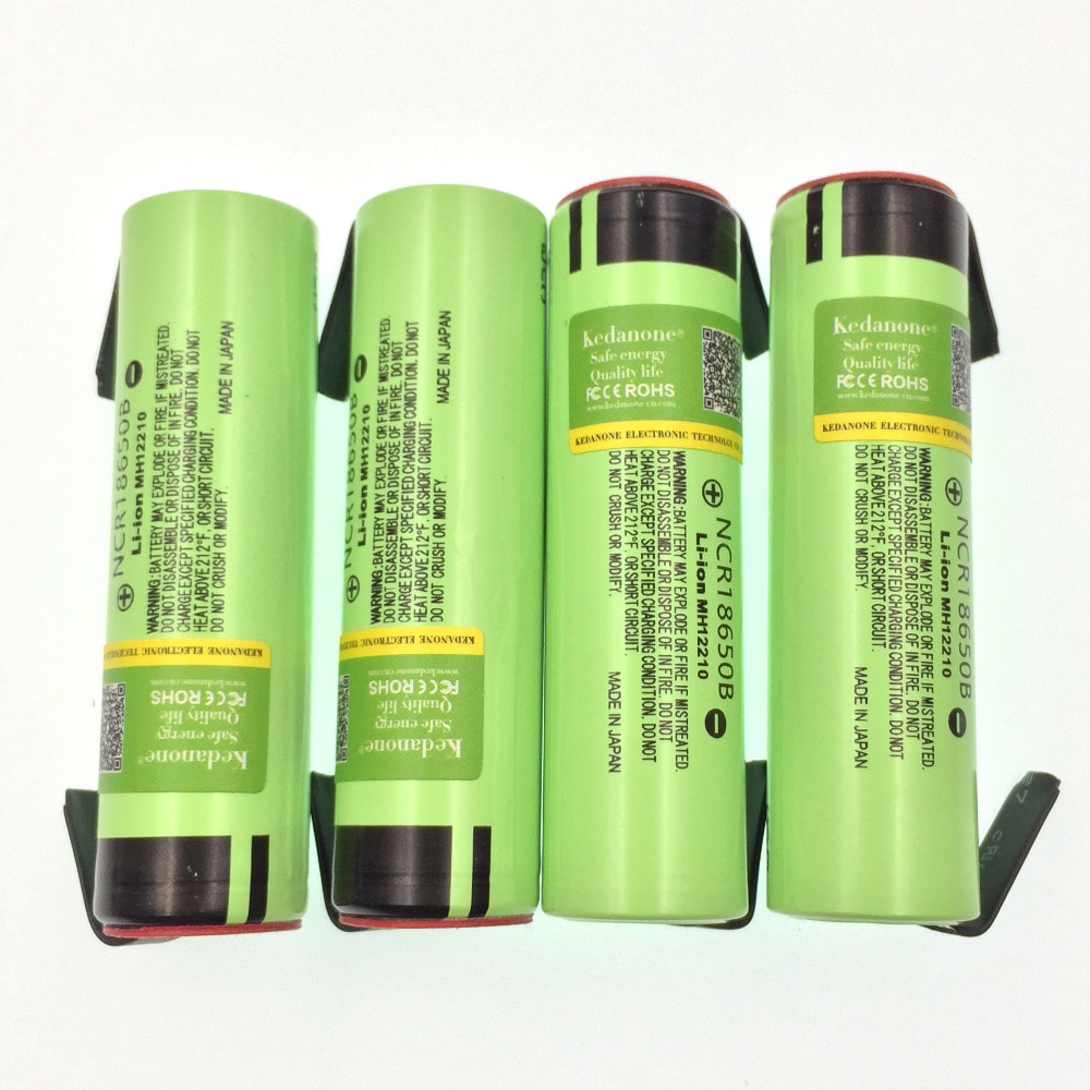 Original NCR18650B 3.7V 3400 mAh 18650 Rechargeable Lithium Battery Suitable for Panasonic Flashlight + DIY Nickel Film