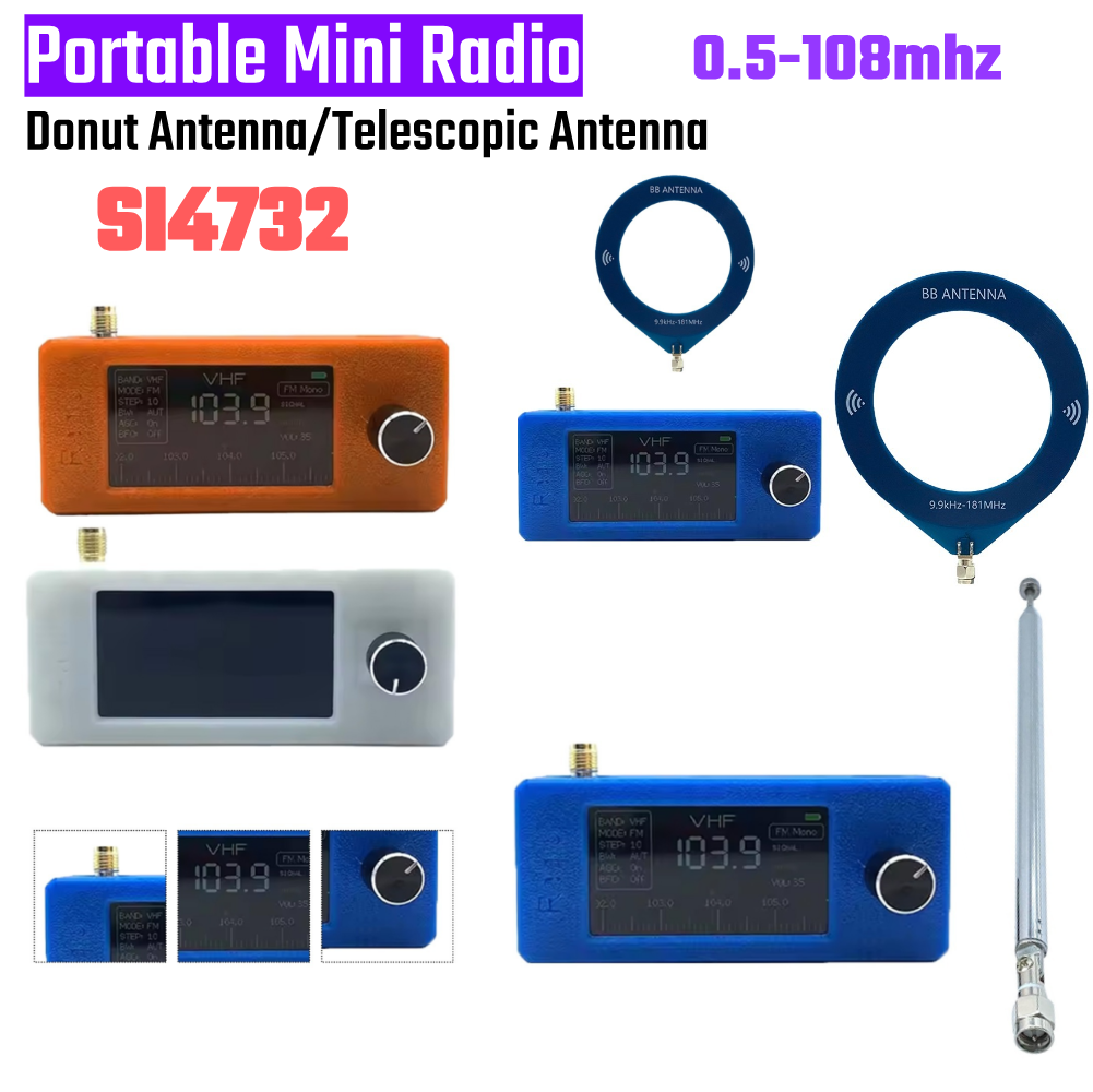 SI4732 0,5-108 mhz DSP-chip Pocket Mini Radio LSB USB AM FM FM/AM-radio 1,9 inch IPS-scherm All-band radio-ontvanger met antenne