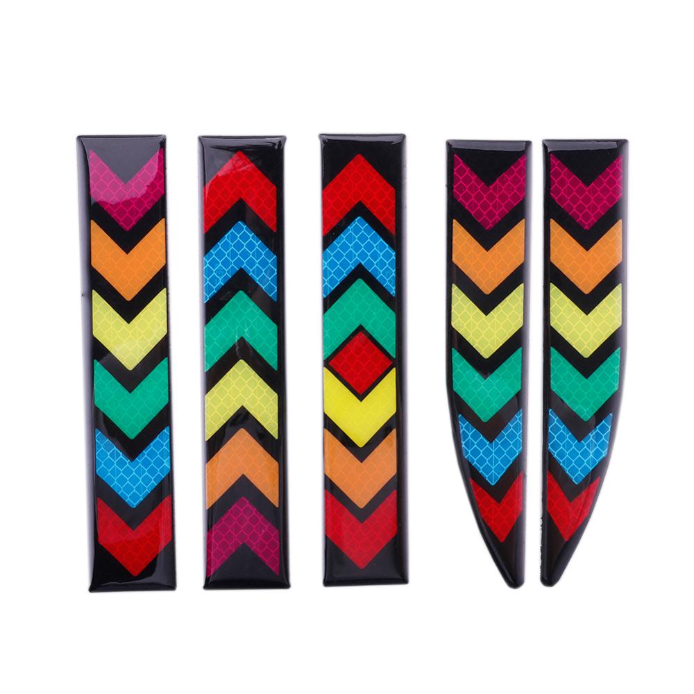 5 Pcs Universele Auto Reflecterende Sticker Waarschuwing Tape Strip Nano Tape Voor Auto Kofferbak Rijden Anti-Collision Auto Veiligheid tape