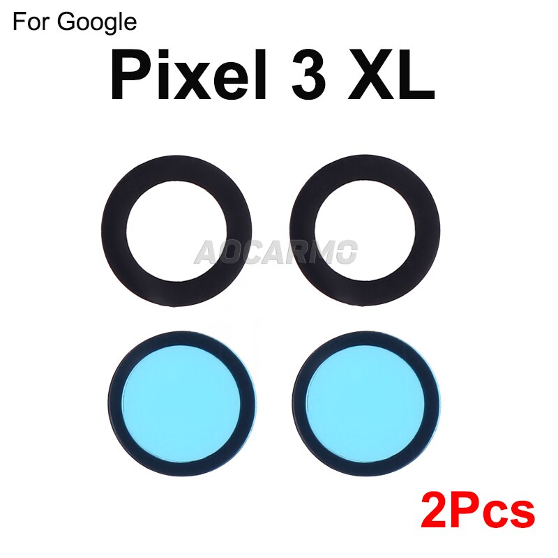 Aocarmo 2 stk / parti bagkameraobjektivglas med klæbemærkat udskiftningsdel til google pixel 2 / 2xl / 3 / 3xl: Til pixel 3xl