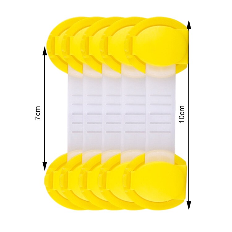 5 Stks/partij Baby Ladeblokkering Kinderen Beveiliging Kind Lade Deur Sloten Kabinet Kast Veiligheid Kids Sloten Voor Garderobe: Yellow 5pcs Plastic