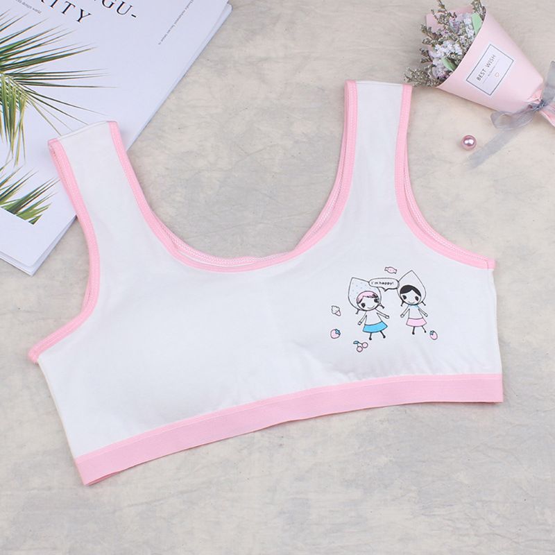 1PC Girl Training Linen Soft Brassiere Sport Girl Bras For Teen Girls Children Topic