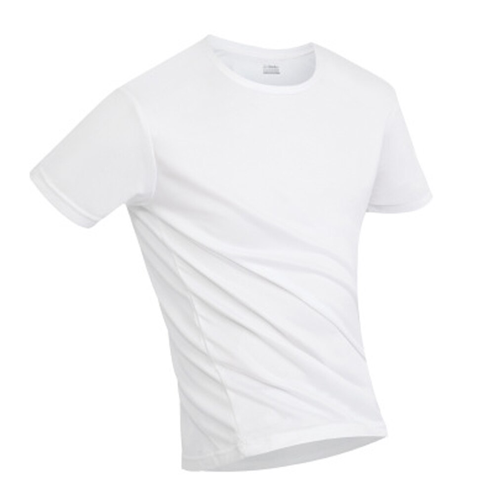 Vandtæt mænds t-shirt pletetæt, åndbar antifouling, hurtig tør top, kortærmet sports-t-shirt: Hvid / M
