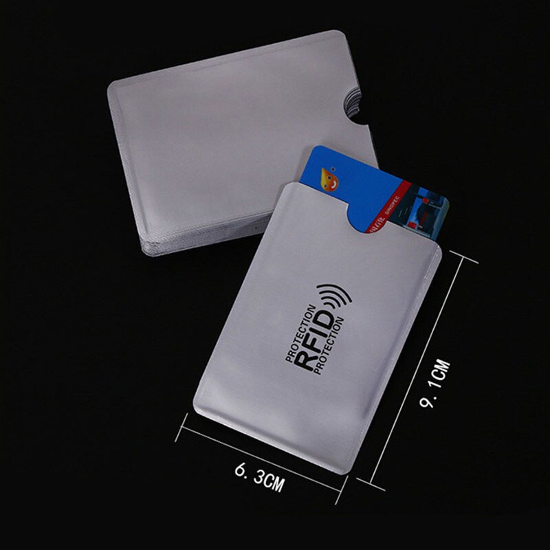 Funda antiescáner para tarjetas de crédito, Protector de tarjetas RFID, lámina de aluminio antimagnética, Portable, tarjetero para tarjetas bancarias, 100 Uds.