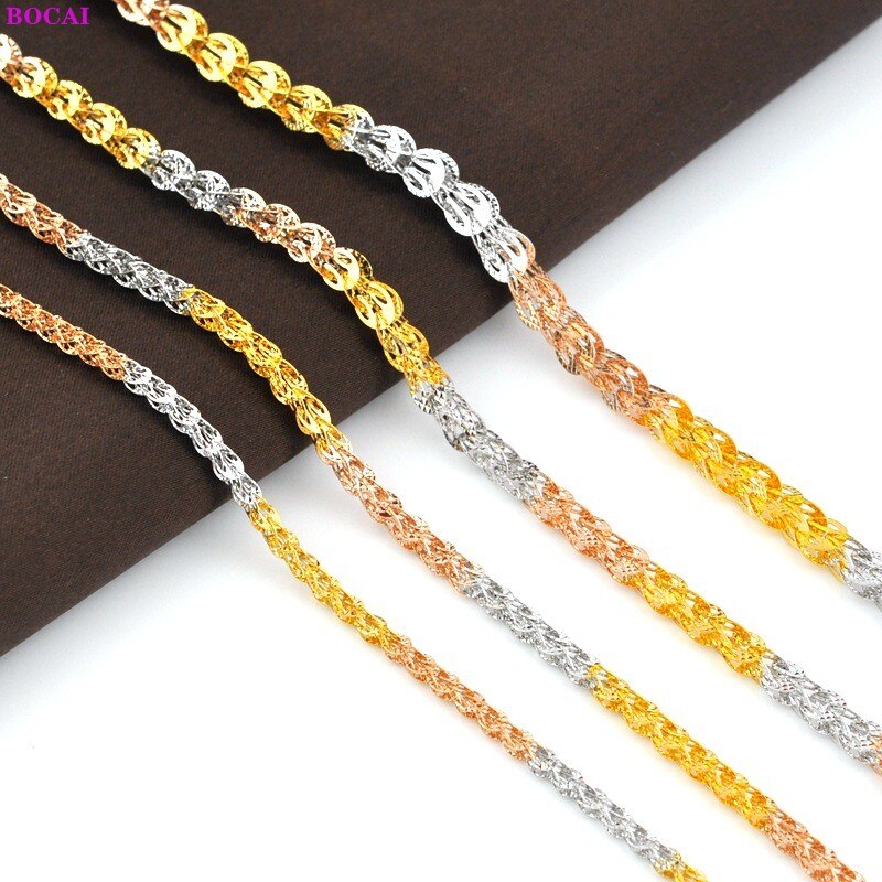 Bocai halskette  s925 echtem sterlingsilber für damen, schlichtes, klassisches Entwurf mit phönixschwanz, thailändisches silber, #39