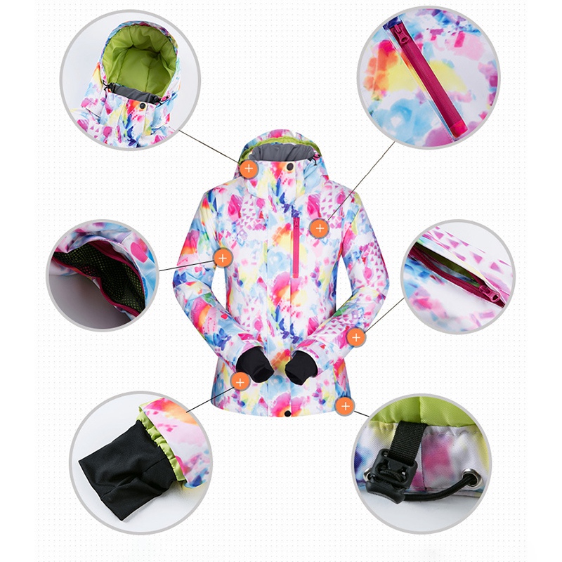 MUTUSNOW Ski Jacket Women Winter Waterproof Windproof Sportwear Female Winter Jacket Snowboarding Coat